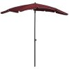 Parasoll med stång 200x130 cm vinröd vidaXL – miniatyr 1