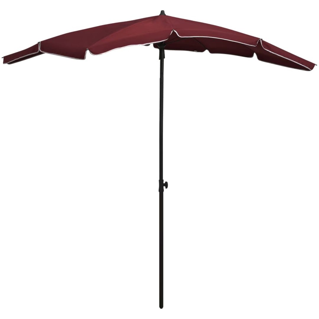 Parasoll med stång 200x130 cm vinröd vidaXL