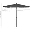 Parasoll med stång 210x140 cm antracit vidaXL – miniatyr 6