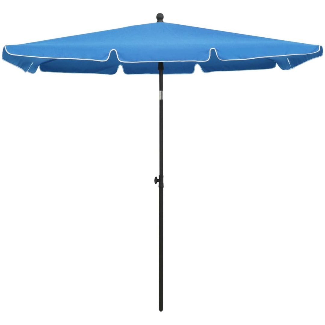 Parasoll med stång 210x140 cm azurblå vidaXL – bild 2