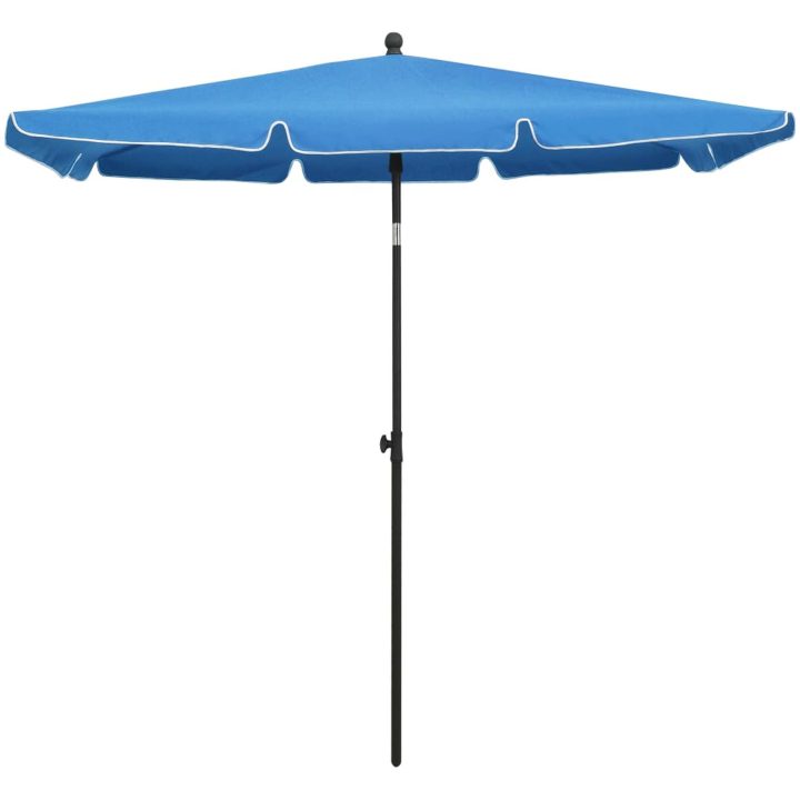 Parasoll med stång 210x140 cm azurblå vidaXL – bild 2