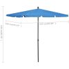 Parasoll med stång 210x140 cm azurblå vidaXL – miniatyr 6