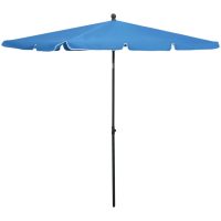 Parasoll med stång 210x140 cm azurblå vidaXL