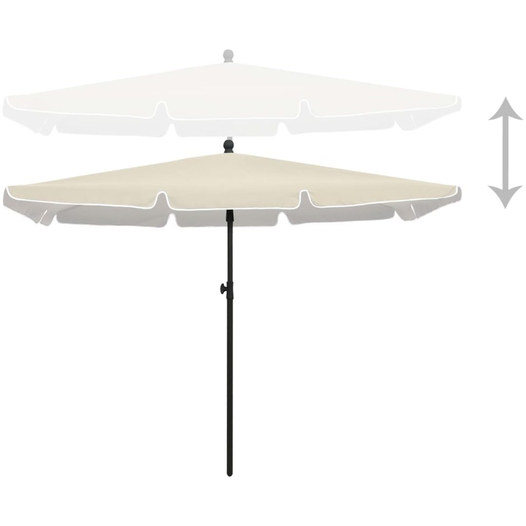 Parasoll med stång 210x140 cm sand vidaXL – bild 3