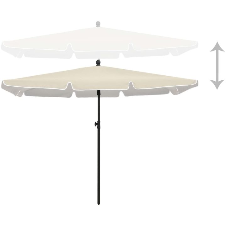 Parasoll med stång 210x140 cm sand vidaXL – bild 3