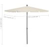 Parasoll med stång 210x140 cm sand vidaXL – miniatyr 6