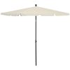 Parasoll med stång 210x140 cm sand vidaXL – miniatyr 1