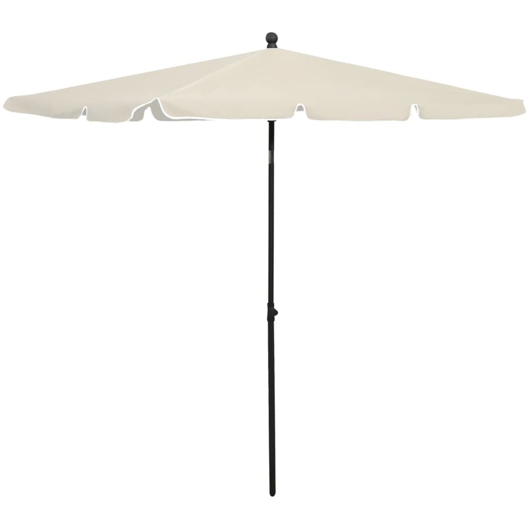 Parasoll med stång 210x140 cm sand vidaXL