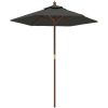 Parasoll med trästång 196x231 cm antracit vidaXL – miniatyr 2