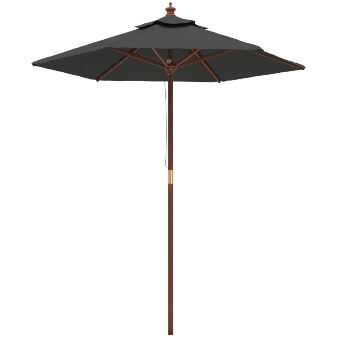 Parasoll med trästång 196x231 cm antracit vidaXL – bild 2