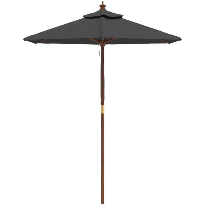 Parasoll med trästång 196x231 cm antracit vidaXL – bild 3