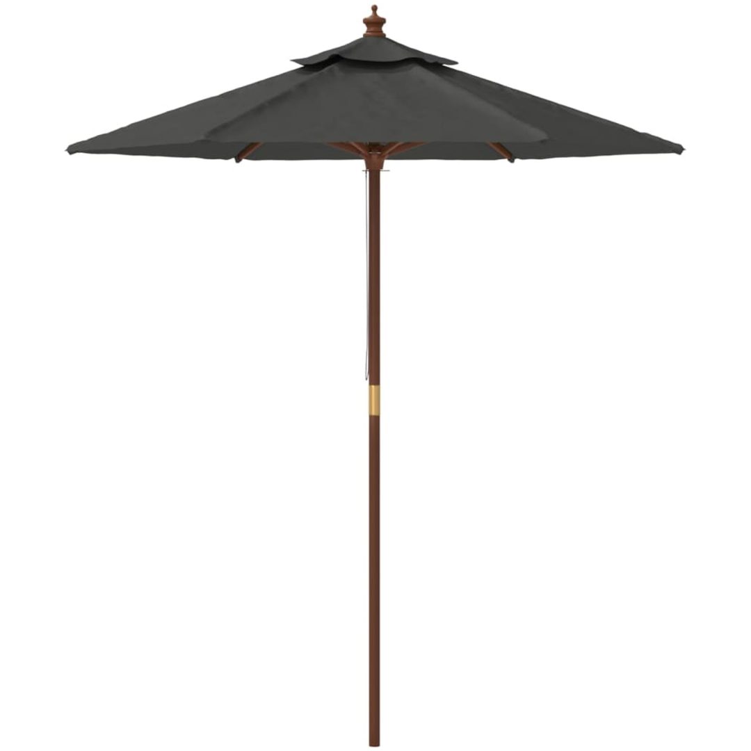 Parasoll med trästång 196x231 cm antracit vidaXL – bild 4