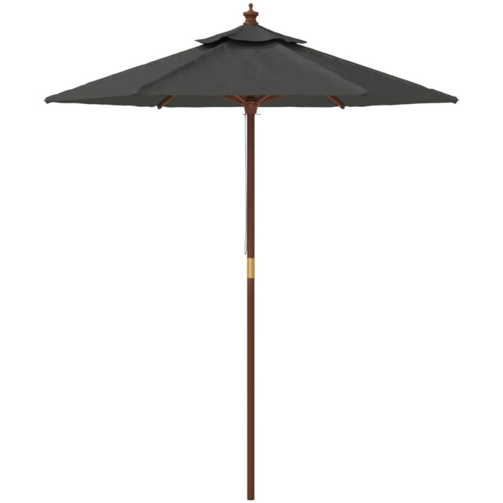 Parasoll med trästång 196x231 cm antracit vidaXL – bild 4