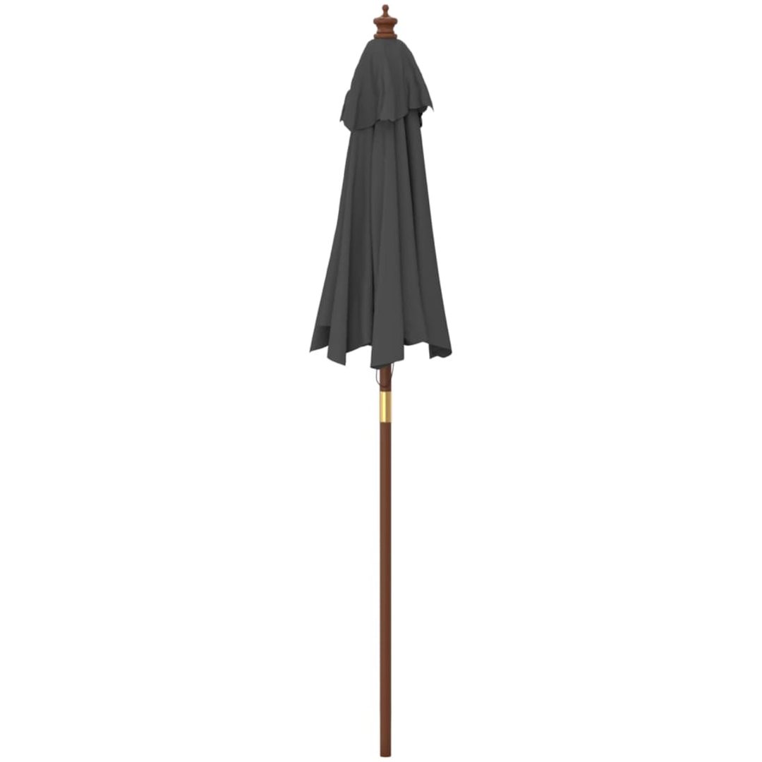 Parasoll med trästång 196x231 cm antracit vidaXL – bild 5