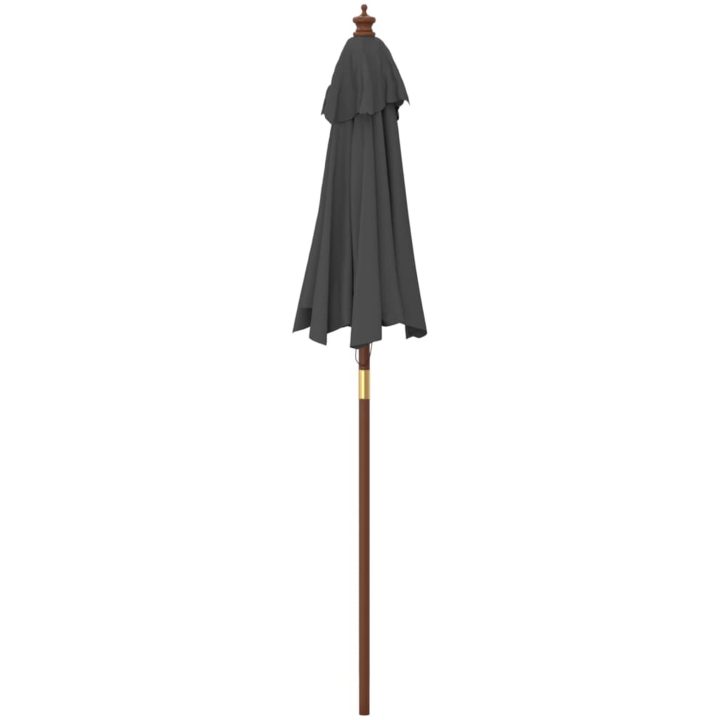 Parasoll med trästång 196x231 cm antracit vidaXL – bild 5