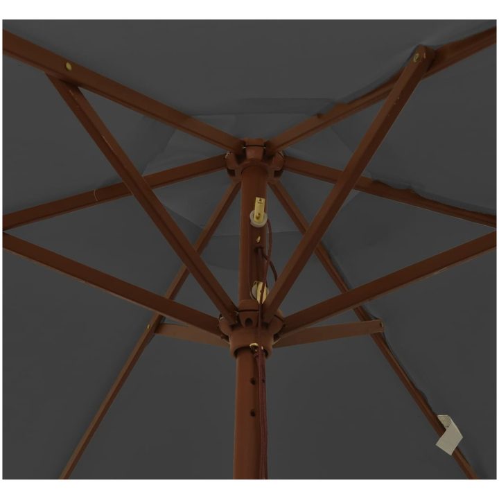 Parasoll med trästång 196x231 cm antracit vidaXL – bild 6