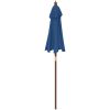 Parasoll med trästång 196x231 cm azurblå vidaXL – miniatyr 5