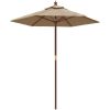 Parasoll med trästång 196x231 cm mullvadsbrun vidaXL – miniatyr 2