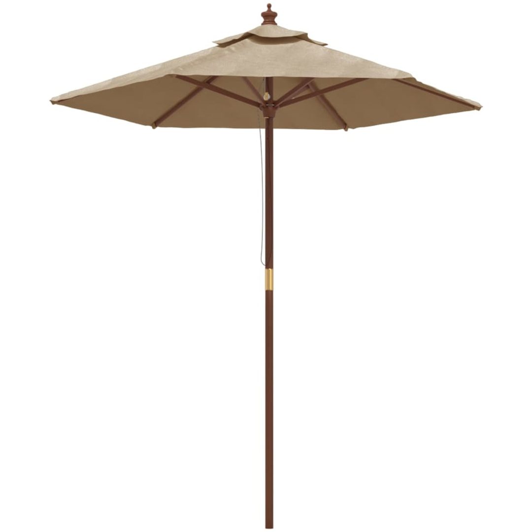 Parasoll med trästång 196x231 cm mullvadsbrun vidaXL – bild 2