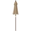 Parasoll med trästång 196x231 cm mullvadsbrun vidaXL – miniatyr 5