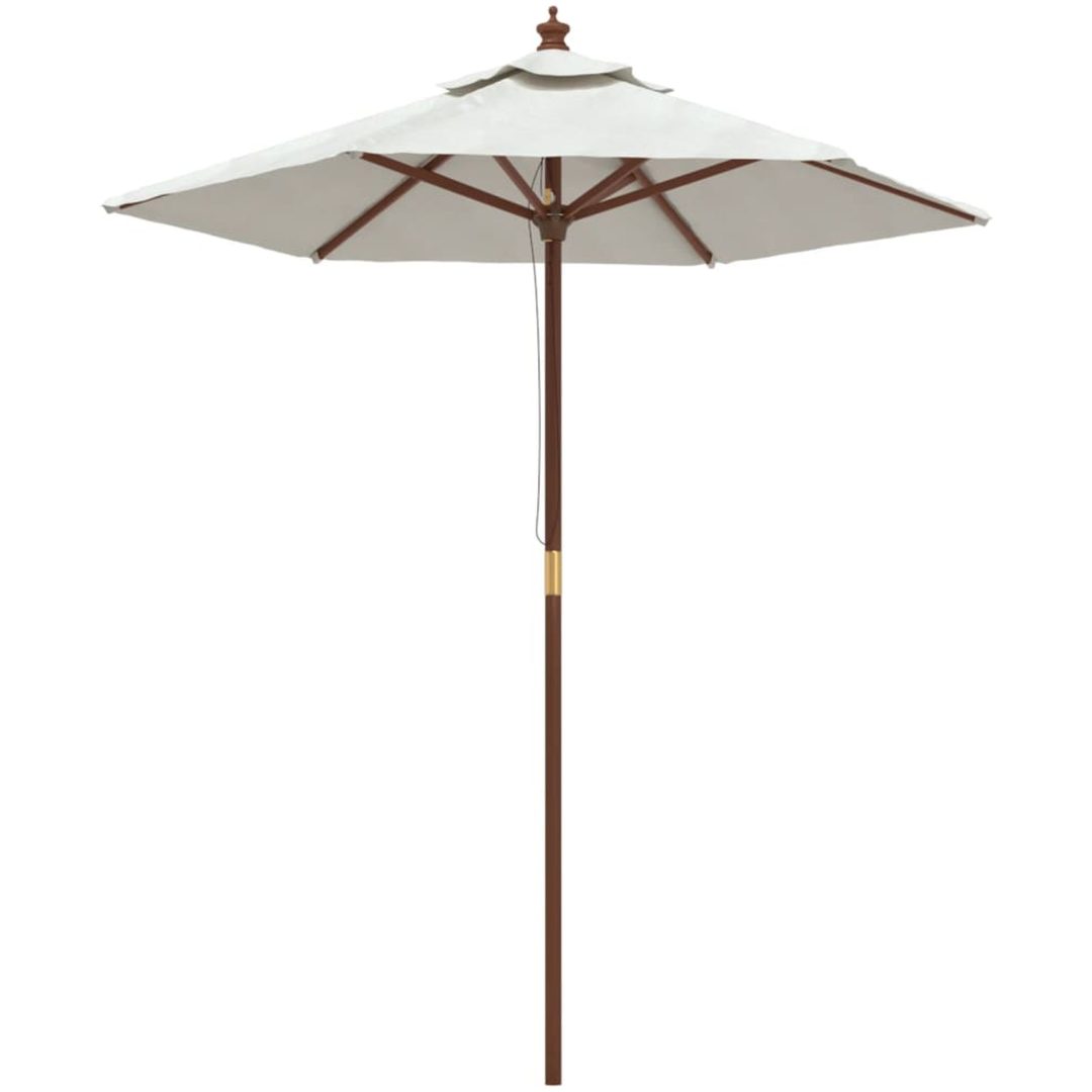 Parasoll med trästång 196x231 cm sandvit vidaXL – bild 2