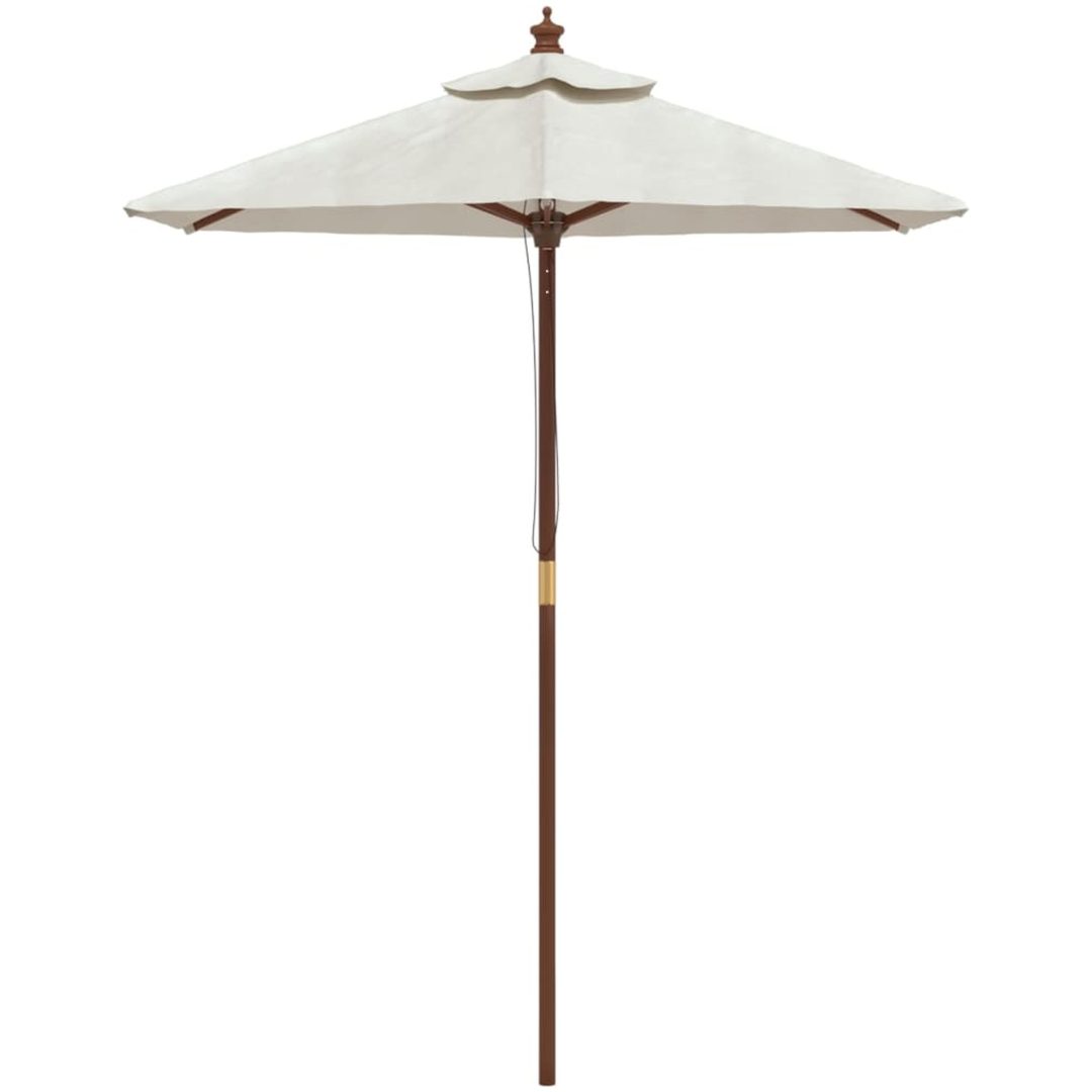 Parasoll med trästång 196x231 cm sandvit vidaXL – bild 3