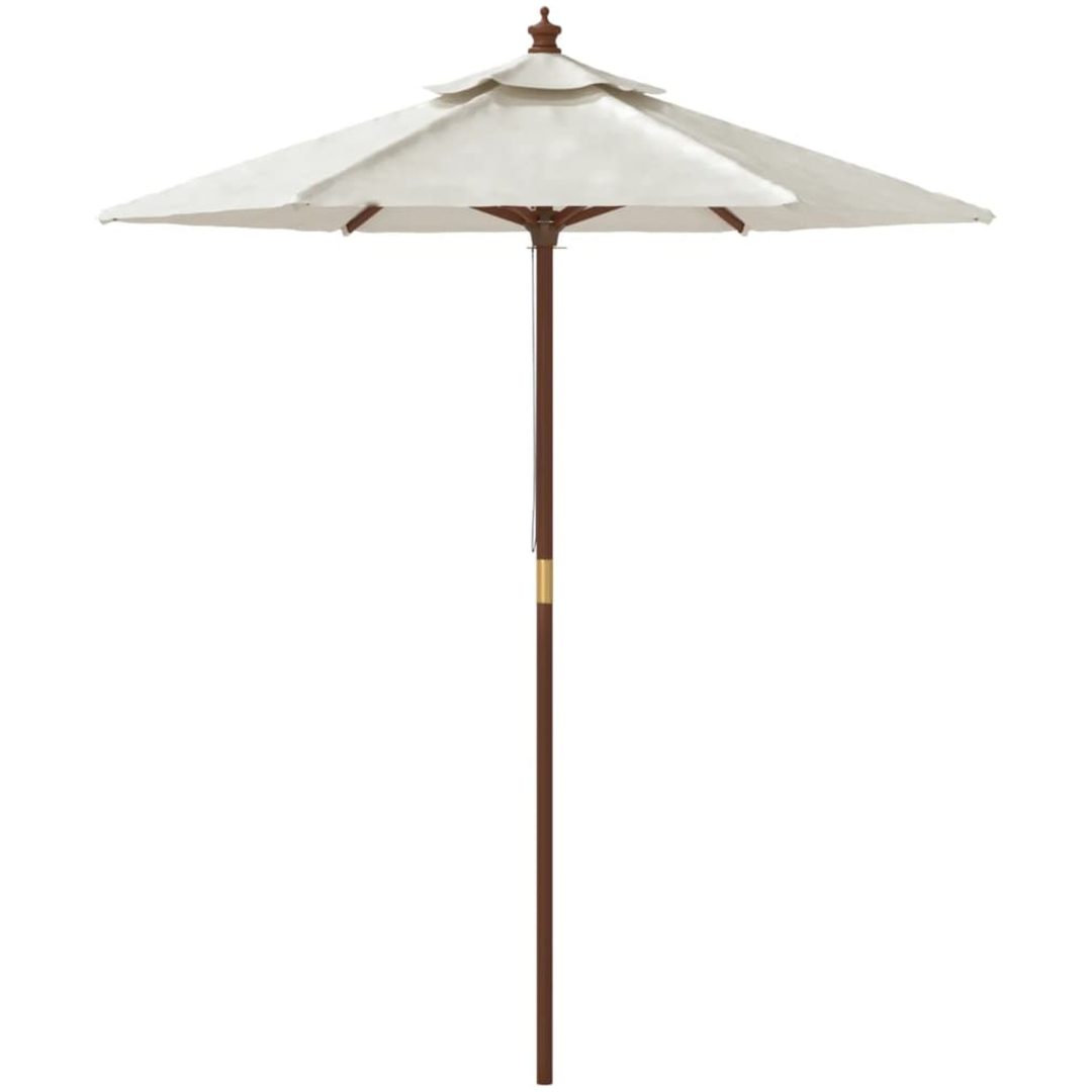 Parasoll med trästång 196x231 cm sandvit vidaXL – bild 4