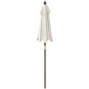 Parasoll med trästång 196x231 cm sandvit vidaXL – miniatyr 5