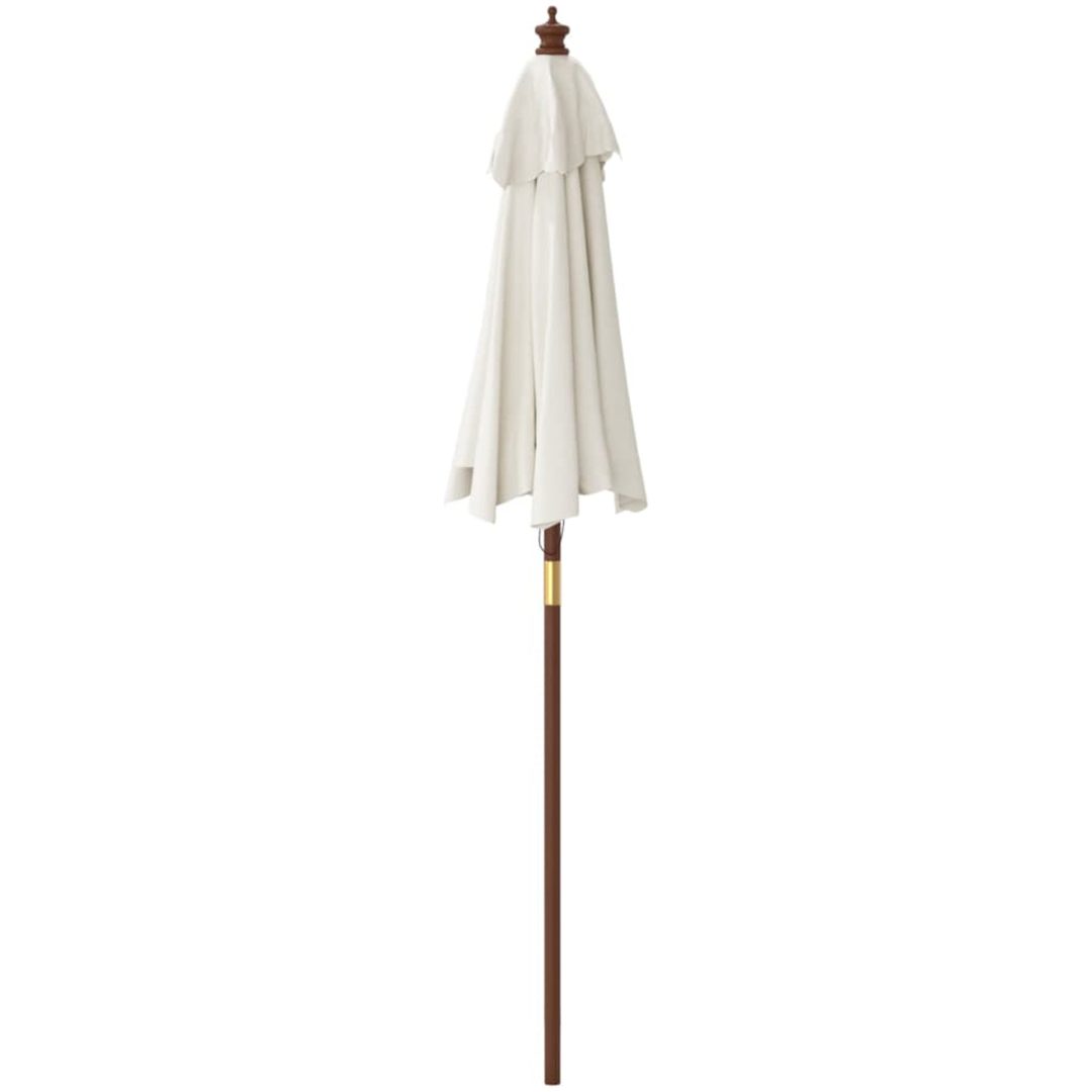 Parasoll med trästång 196x231 cm sandvit vidaXL – bild 5