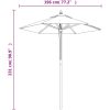 Parasoll med trästång 196x231 cm sandvit vidaXL – miniatyr 8