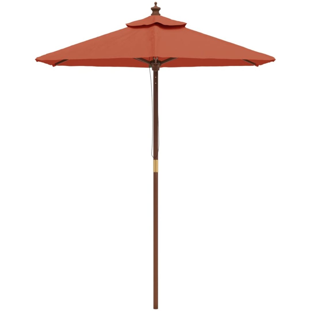 Parasoll med trästång 196x231 cm terrakotta vidaXL – bild 3