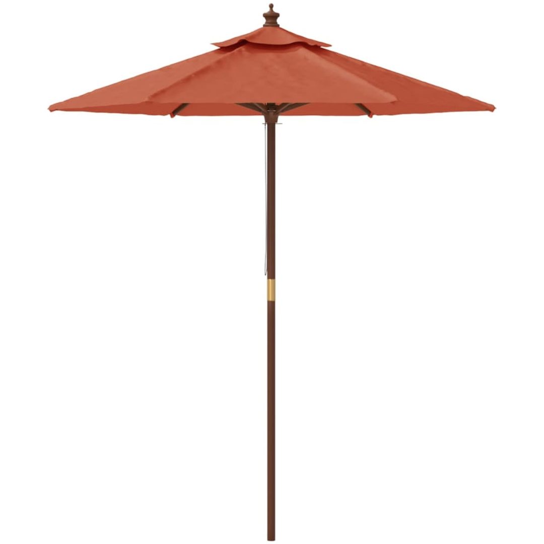 Parasoll med trästång 196x231 cm terrakotta vidaXL – bild 4