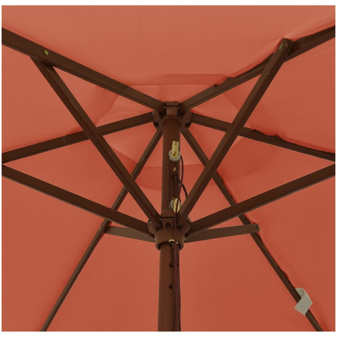 Parasoll med trästång 196x231 cm terrakotta vidaXL – bild 6