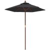 Parasoll med trästång 196x231 svart vidaXL – miniatyr 2