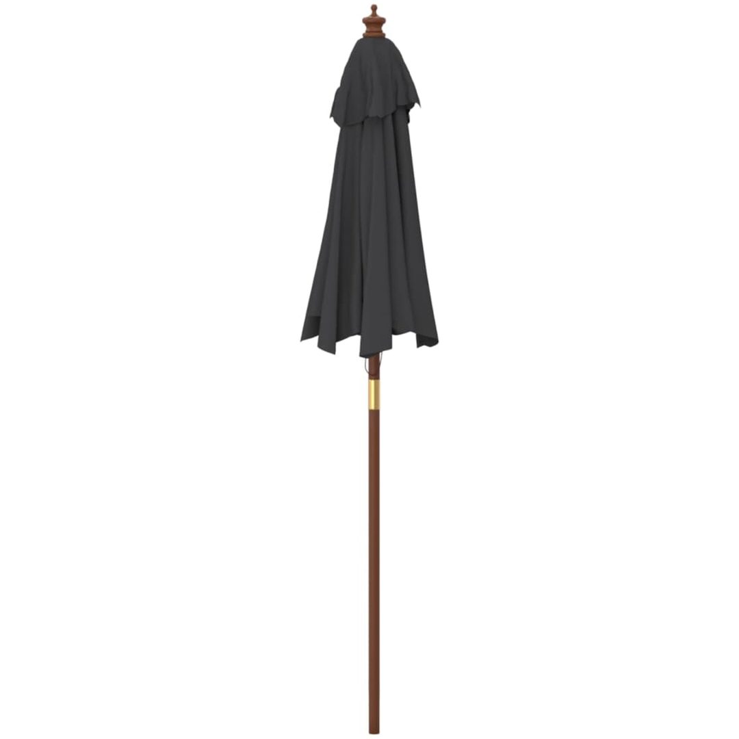 Parasoll med trästång 196x231 svart vidaXL – bild 5