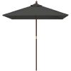 Parasoll med trästång 198x198x231 cm antracit vidaXL – miniatyr 3
