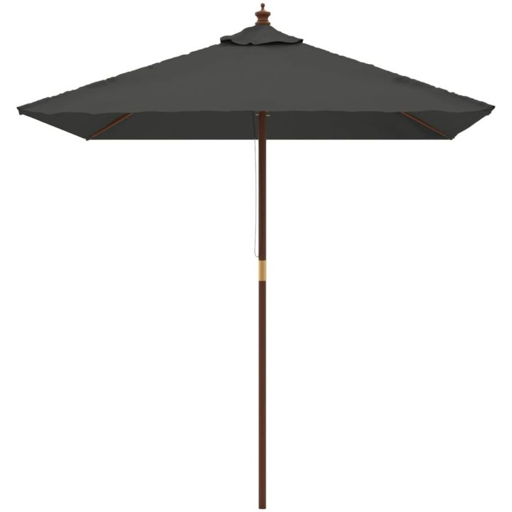 Parasoll med trästång 198x198x231 cm antracit vidaXL – bild 3
