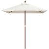 Parasoll med trästång 198x198x231 cm sandvit vidaXL – miniatyr 3