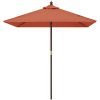 Parasoll med trästång 198x198x231 cm terrakotta vidaXL – miniatyr 3