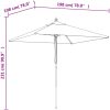 Parasoll med trästång 198x198x231 cm terrakotta vidaXL – miniatyr 7