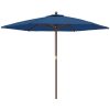 Parasoll med trästång 299x240 cm azurblå vidaXL – miniatyr 2