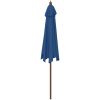 Parasoll med trästång 299x240 cm azurblå vidaXL – miniatyr 5