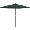 Parasoll med trästång 299x240 cm grön vidaXL – miniatyr 2