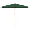 Parasoll med trästång 299x240 cm grön vidaXL – miniatyr 3