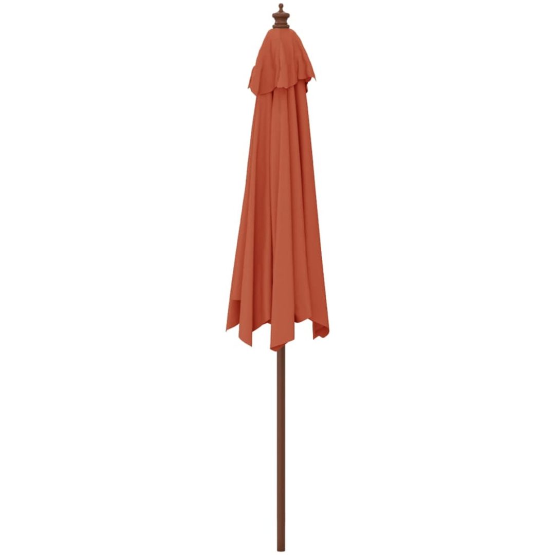 Parasoll med trästång 299x240 cm terrakotta vidaXL – bild 5