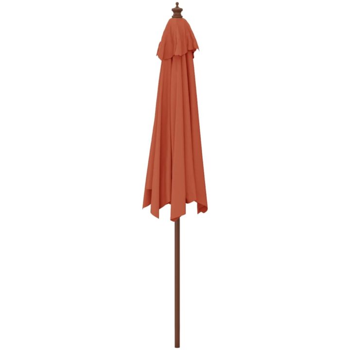 Parasoll med trästång 299x240 cm terrakotta vidaXL – bild 5