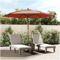 Parasoll med trästång 299x240 cm terrakotta vidaXL
