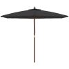Parasoll med trästång 299x240 svart vidaXL – miniatyr 3