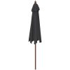 Parasoll med trästång 299x240 svart vidaXL – miniatyr 5