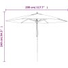 Parasoll med trästång 299x240 svart vidaXL – miniatyr 8
